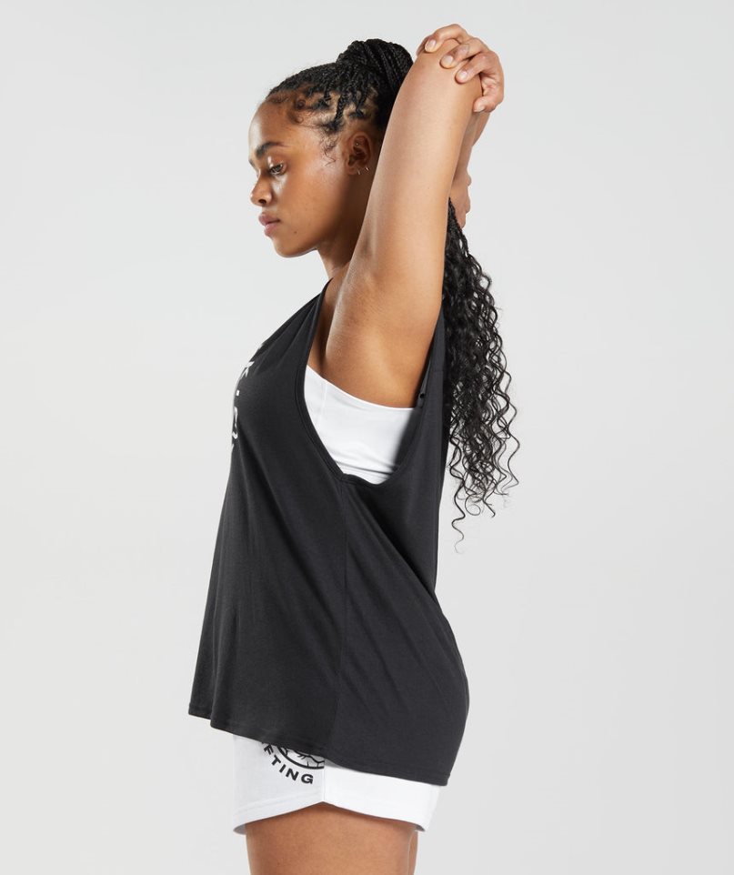 Women's Gymshark Legacy Tanks Black | NZ 0EHPUC